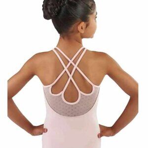 Bloch Girls Twin Strap Daisy Mesh Cami Leo | Pnk